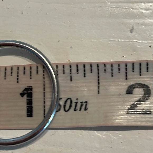 1 1/8” silver tone hoop earrings with Omega back closures - Picture 9 of 10